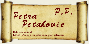 Petra Petaković vizit kartica